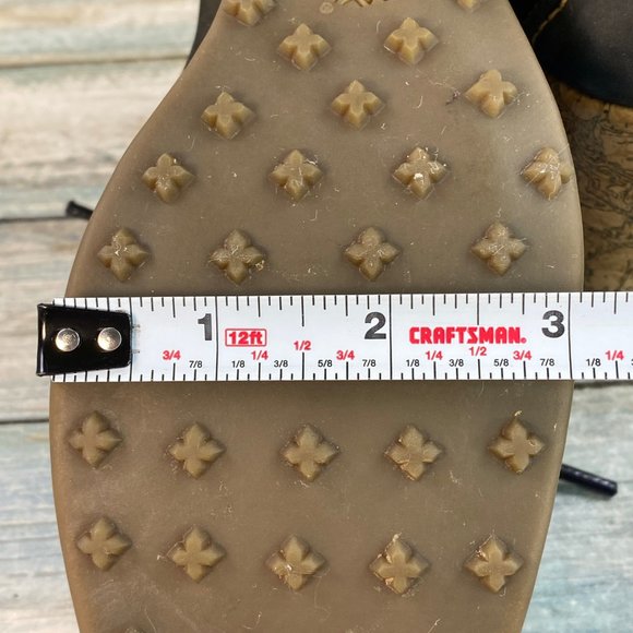 Timberland Black/Gold Metallic Soft Leather Wedge Heel Lace Up Ankle Boots - Picture 9 of 13